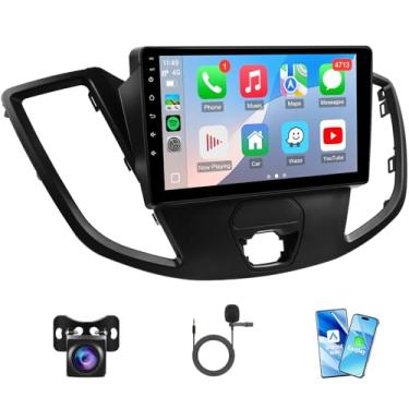 Imagem de Estéreo automotivo para Ford Transit 2013 2014 2015 2016 2017 2018 2019, com CarPlay Android Auto sem fio, Plug and Play, 2G Ram + 32G ROM, tela sensível ao toque de 23 cm com SWC, câmera de reserva
