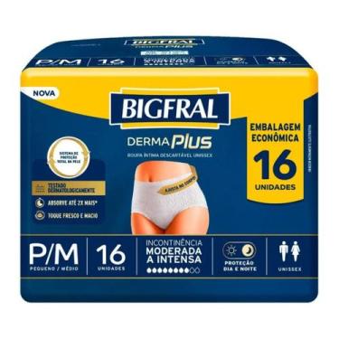 Imagem de Fralda bigfral roupa intima derma plus p/m 16 unidades