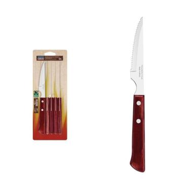 Imagem de Conjunto De Facas Para Churrasco 6 Peças 4" Em Aço Inox Com Cabo Polywood Vermelho