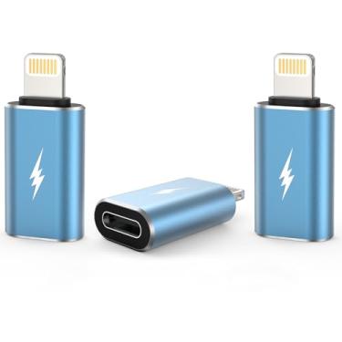 Imagem de TechMatte Adaptador Usb-C Fêmea Para Lightning Macho, Pacote Com 3, Carregamento De 2,2 A, Transferência Dados, Compatível Iphone 14, 13, 12, 11 Xs Se, Ipad, Ipod E Airpods, Não Fones Ouvido/Otg And