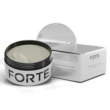 Imagem de Forte Series Argila cromada – Cabelo forte para homens | Acabamento fosco, volume e realce a textura | caulim, biotina e aloe vera | Leve, retrabalhável e fácil de lavar | 75 g