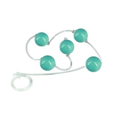 Imagem de Bolinha Tailandesa M Em Acrílico Com Fio Em Silicone Acessório Íntimo com 5 Bolas BT002-M (VERDE)