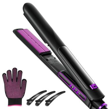 Imagem de DRFLASH Chapinha E Modelador De Cachos Titanium Steam 2 Em 1 Com 5 Ajustes Temperatura, Aquecimento Rápido, Íons Negativos Vapor Para Tratamento Capilar, Viagem Ampla Voltagem Controle Do Frizz Bril