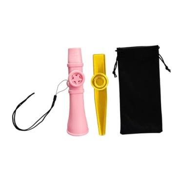 Imagem de predolo 2 peças Kazoo instrumentos musicais brinquedos flautas de boca para violino guitarra ukulele piano, Rosa