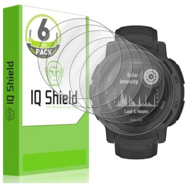 Imagem de IQShield Protetor de tela compatível com Garmin Instinct 2 Surf/Instinct 2 Camo Edition/Instinct 2 Solar and Solar Tactical/Garmin Instinct 2 (pacote com 6) filme TPU transparente antibolhas