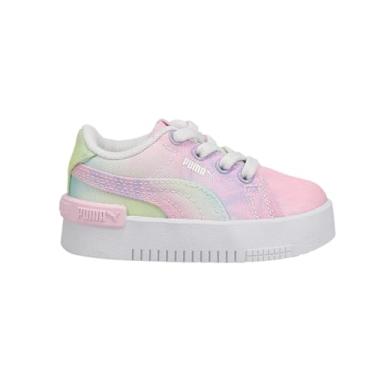 Imagem de PUMA Tênis infantil feminino Jada Pastel Tie Dye com cadarço casual - rosa, Rosa Lady-Mist, verde e amarelo, 5 Toddler