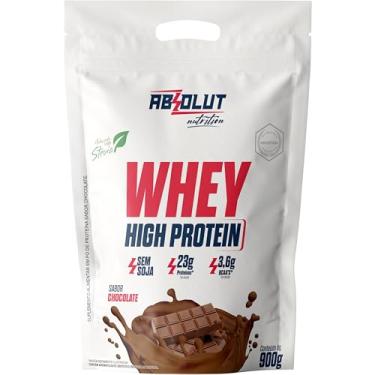 Imagem de Absolut Nutrition, Whey high protein, 23 gramas de proteína, adoçado com stevia, Sabor chocolate, Pouch, 900 gramas