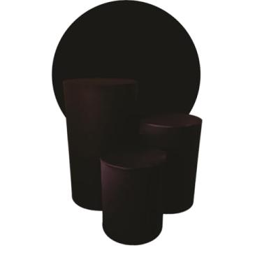 Imagem de kit Capa Trio de Cilindro + Painel 1,50m Decoração Festa - multicolorido Organização de Decoração para Festas(PRETO)