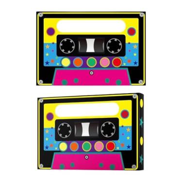 Imagem de CarpNettore 2 peças caixas de guloseimas para festa caixa de papel presente de festa anos 80 caixa de lembrancinhas anos 80 e 90