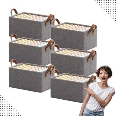 Imagem de Cesto Organizador Dobrável 25L com Alça – Caixa Multiuso para Guarda-Roupa, Gavetas, Armários, Lavanderia e Armazenamento de Brinquedos em Plástico Durável.