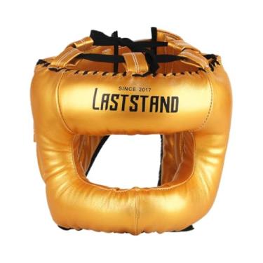 Imagem de Generic Capacete de boxe acolchoado ventilado, proteção para cabeça de kickboxing para artes marciais, taekwondo, treinamento de luta livre, Ouro
