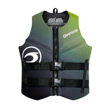 Imagem de Owntop Colete de natação para esportes aquáticos para adultos, boias de neoprene para natação, passeios de barco, caiaque, pesca | Jaqueta de flutuabilidade dobrável com zíper ajustável com fivela