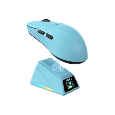 Imagem de DAIDAI Mouse Gamer Sem Fio Aj159 Apex 2.4G Com Bt | Base De Carregamento Tela Magnética Rgb Leve Rastreamento Óptico 42K Bateria 400 Mah Sensor Paw3950 Apex.
