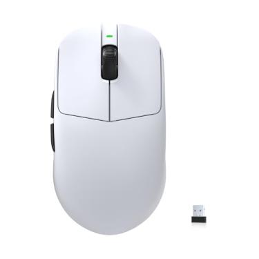 Imagem de KYSONA Mouse para jogos sem fio Mercury, Ultalight de 41 g, sensor PAW3395, taxa de sondagem de 8K, 26000 DPI, 5 botões programáveis para PC/MAC/laptop, branco