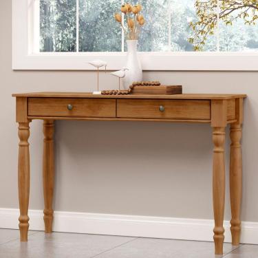 Imagem de Aparador De Sala 120cm 2 Gavetas Pé Madeira Rubia Freijó F07 - Mpozenato