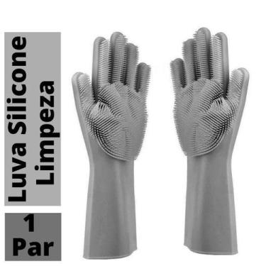 Imagem de Luva Silicone Mágica Lavar Louças Carro Pet Multiuso Limpeza - Import