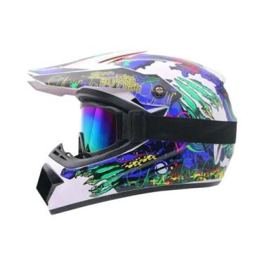 Imagem de Capacete De Motocicleta De Motocross De Rosto Inteiro Capacete Off-roa