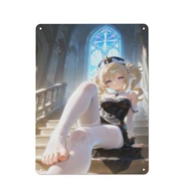 Imagem de Anime Sexy Bikini Hot Girl Pinup Girl Metal Tin Sign Wall Art Poster Decor for Home Bar Club Bedroom Bathroom Man Cave Otaku 30,5 x 40,6 cm, AF040