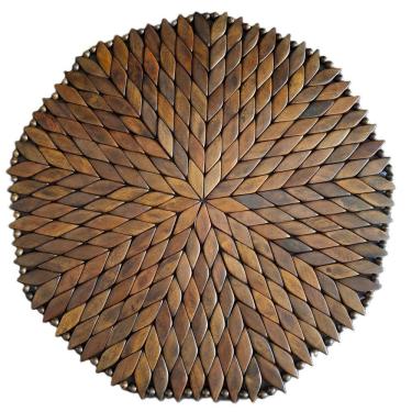 Imagem de Lugar Americano Madeira Marrom Redondo Porta Pratos Sousplat