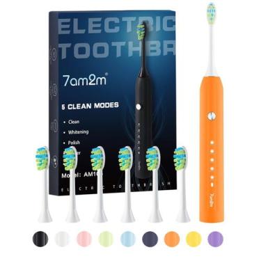 Imagem de Escova de dentes elétrica 7AM2M Sonic para adultos/crianças 6 cabeças 