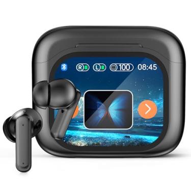 Imagem de Fones de ouvido tradutores de idiomas, fones de ouvido de tradução em tempo real, tradução 3 em 1, 144 idiomas e acentos, tela LCD sensível ao toque, design de orelha aberta, fones de ouvido