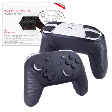 Imagem de HOTLINEGAMES Punhos de controle compatíveis com Nintendo Switch 2 Pro, acessórios de controle de interruptor, kit de pele, fita antiderrapante, absorvente de suor, fácil de aplicar (alças + botões +
