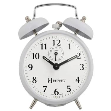 Imagem de Relógio Despertador Mecânico Estilo Antigo, A Corda, Vintage Retro (Branco)