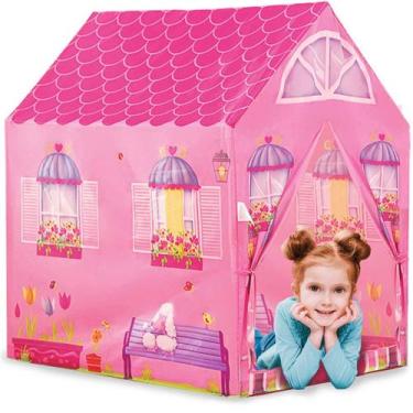 Imagem de Barraca Toca Infantil Dobrável Casinha Tenda Rosa Original - DM Toys