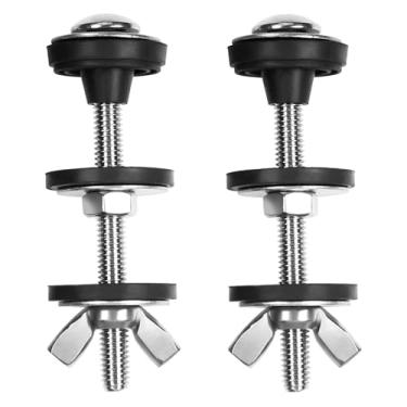 Imagem de Auniwaig Kit De Parafusos Universais Para Tanque De Vaso Sanitário 2 Peças, Parafusos De Substituição Para Tanque De Vaso Sanitário De Alta Resistência, Arruelas De Borracha E Aço Inoxidável À Prova