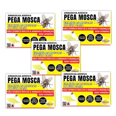 Imagem de Cola Pega Mosca 15un Armadilha Adesiva para Moscas e Mosquitos
