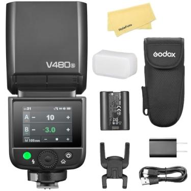 Imagem de Godox Flash de câmera V480S para câmera Sony Flash Speedlite Speedlite, GN50, 2,4G TTL HSS 1/8000s, 7,2V/2200mAh bateria de íon de lítio, tempo de reciclagem de 1,7s, 650 flashes de potência total