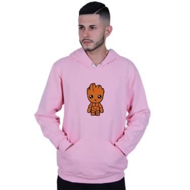 Imagem de Moletom Unissex Canguru Baby Groot Guardião - Lafre, Rosa claro, P