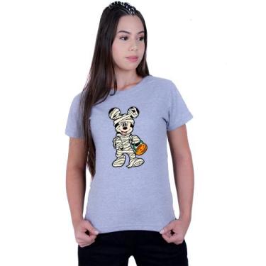 Imagem de Camiseta Baby Look Feminina Mickey Mouse Mumia - Lafre, Cinza, G