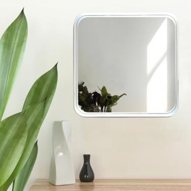 Imagem de Espelho Decorativo Urban Branco 50x50cm Quadrado Cantos