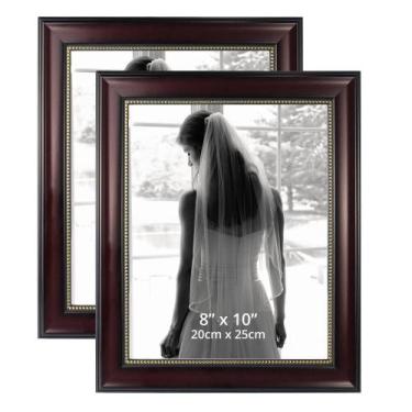 Imagem de Porta-retratos Graduation Mall em mogno com contas douradas 8x10 - Gra