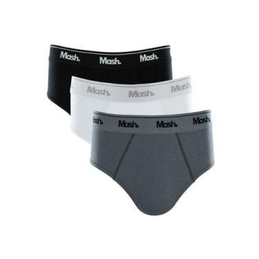Imagem de Kit/3 Cueca Slip Mash 010.04 Masculina Algodão T. P/GG, GG, Cz01, Chum