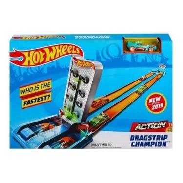 Imagem de Pista Hot Wheels Campeonato De Drag Race Cor Azul - Mattel GBF81