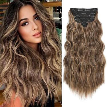 Imagem de Extensões de cabelo AMGPT 6 peças longas, onduladas, encaracoladas, 50