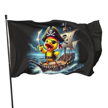 Imagem de Bandeira de pato de borracha pirata, 9,5 x 1,5 m, à prova de desbotamento, ao ar livre, interior com ilhós de metal, bandeira de pato de borracha pirata, casa, jardim, quintal, placa decorativa