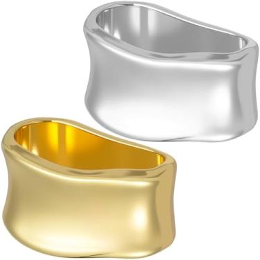 Imagem de YALOJE 2 peças de anéis de cachecol de seda de metal, broches de cachecóis modernos para mulheres, cachecol minimalista com fivela deslizante, clipe de gravata de camiseta para decoração de xaile de