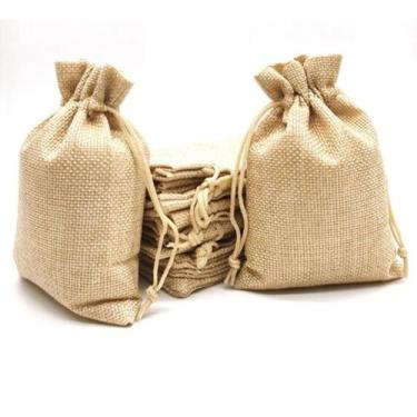 Imagem de Kit 50 Saquinho Juta Tule 10x15 cm Lembrancinhas Artesanato - Generic