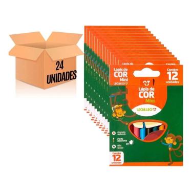 Imagem de 24 Caixas Mini Lápis De Cor 12 Cores Lembrancinhas