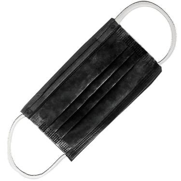 Imagem de Máscara de TNT Tripla com Elástico Preta com 50 Unidades - MTT0009 - MIRALUPA