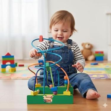 Imagem de Brinquedo Pedagógico Educativo Em Madeira Aramado Tamanho G Montanha Russa