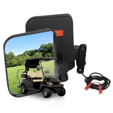 Imagem de OXTOUF Espelhos laterais de carrinho de golfe premium com luzes de sinal integradas para carros de clube EZGO Yamaha e outros modelos