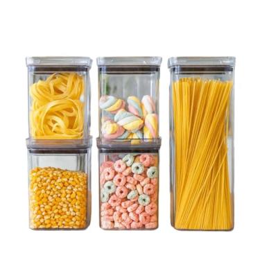 Imagem de Monte seu Kit Pote Hermético para Mantimentos de Cozinha Dispensa Armário Acrílico Cristal Livre BPA(KIT 5-5 POTES)