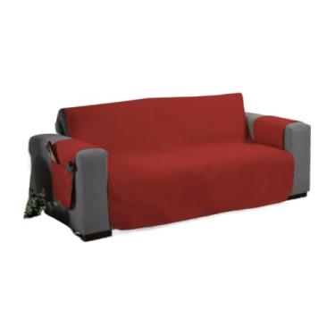 Imagem de Capa Para Sofá RetráTil 2 E 3 Lugares (1,00-2,20m) – Protetor ReclináVel Matelado Com Porta Objeto(Vermelho,3 Lugares King (1,80m))