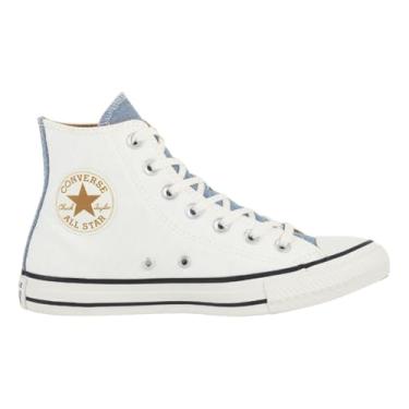 Imagem de Tênis Converse All Star Casual Hi | Cano Médio, Casual, Dia a dia, Moda, Original. (Bege/Jeans Azul, BR, Adulto, Numérico, 33)