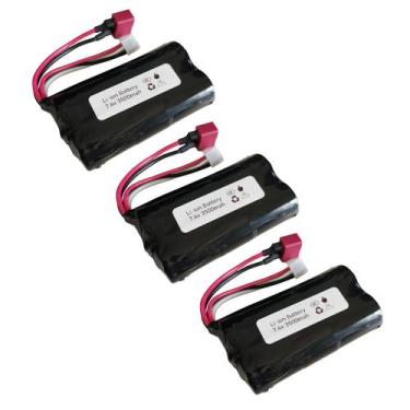 Imagem de Kit 4 Bateria Wltoys 12428 7.4V 3500mAh 12423 10428 A959B A969B Q46 SG