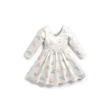 Imagem de MONICA + ANDY Vestido de manga comprida orgânico para bebês Let's Dance, Dinos primários, 3 Meses